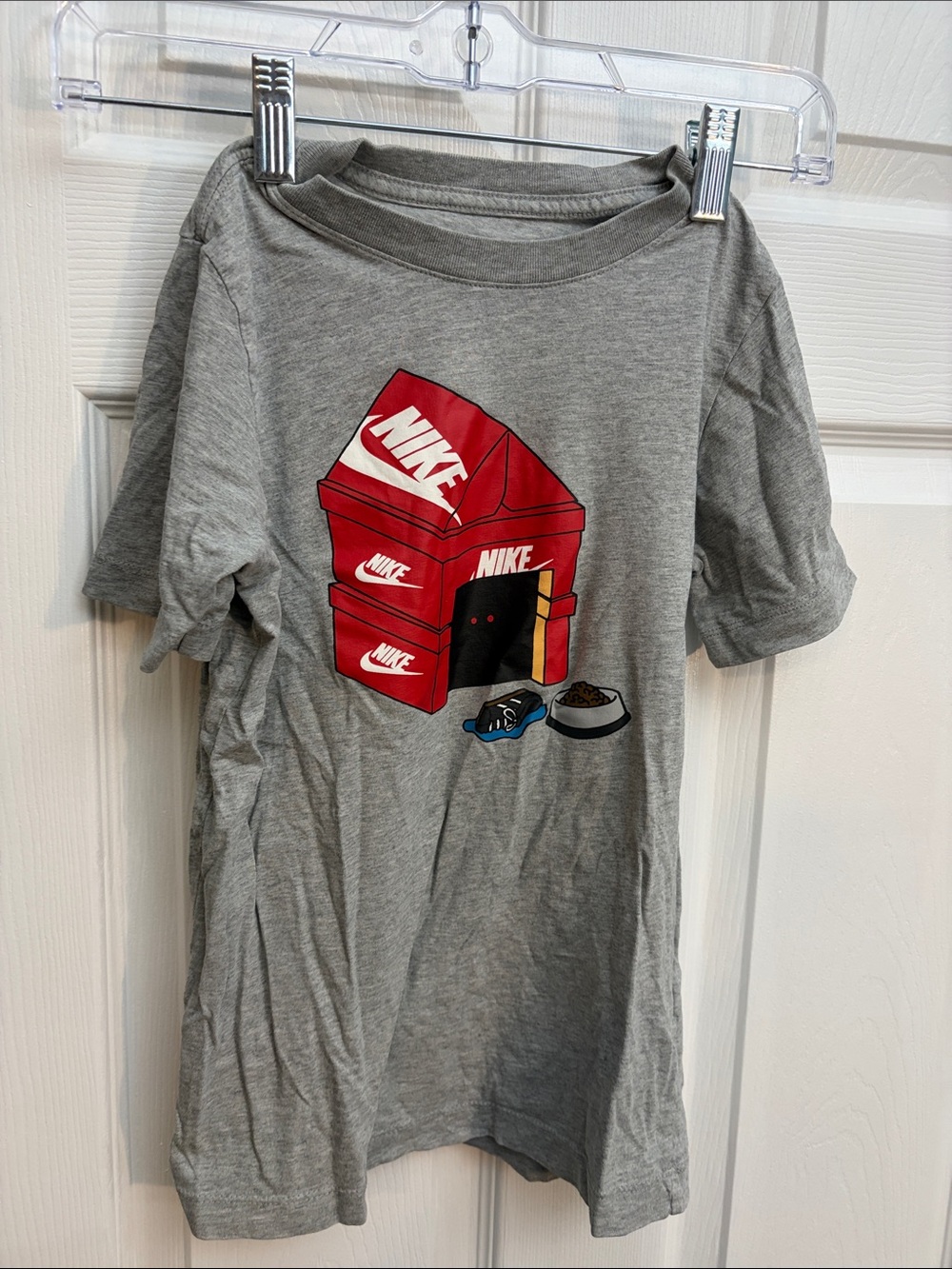 Nike Grey Tee with Red, Blue & Black Graphic